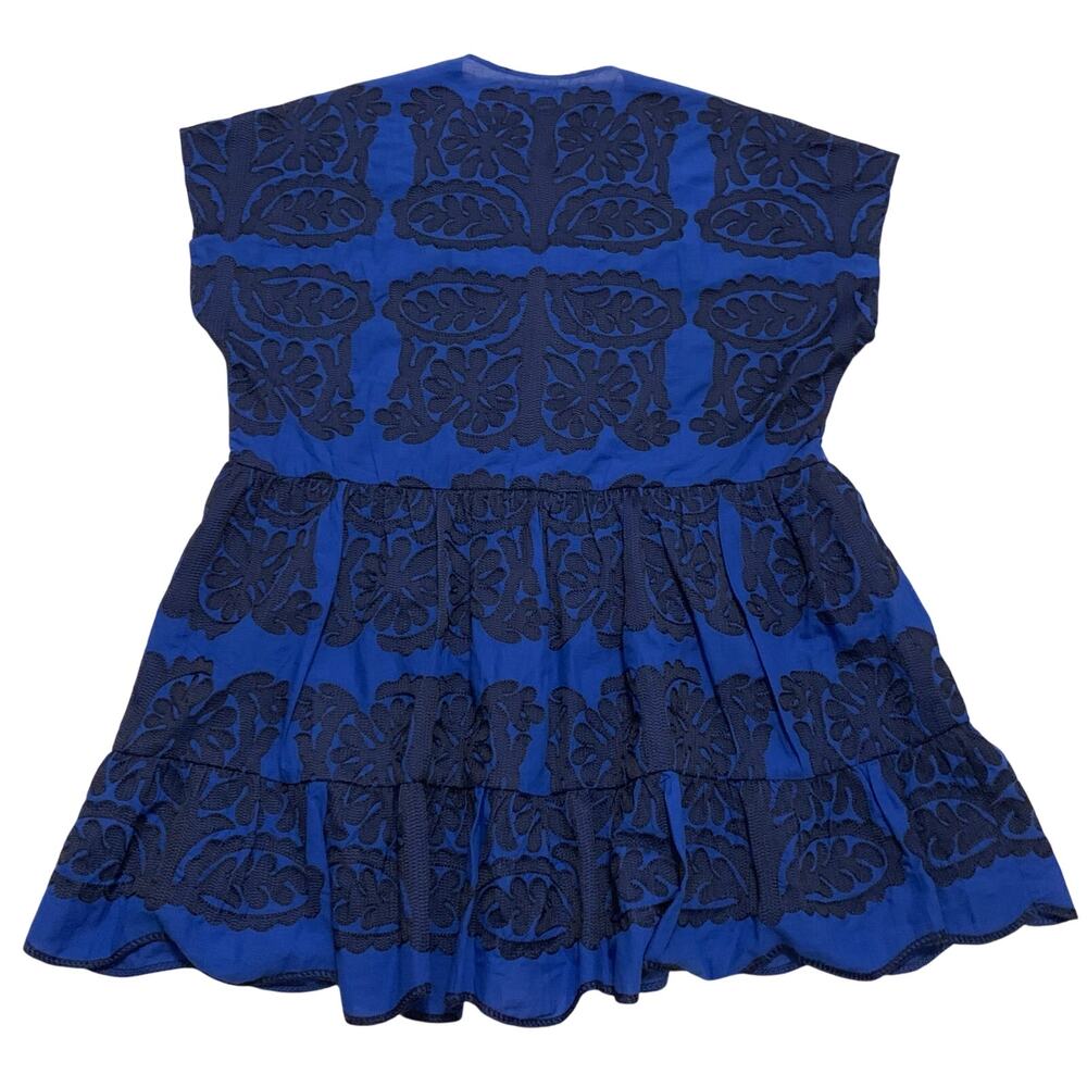 Zara Womens  NEW Embroidered Short Dress Tunic Cobalt Blue XL Bloggers Fave BOHO - Picture 13 of 14
